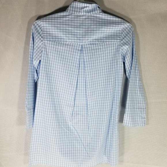 Sara Campbell XS Light Blue Collared Striped Button Down Tunic Dress Shirt NWT - Picture 3 of 4